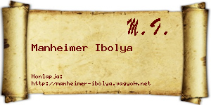 Manheimer Ibolya névjegykártya