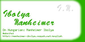 ibolya manheimer business card